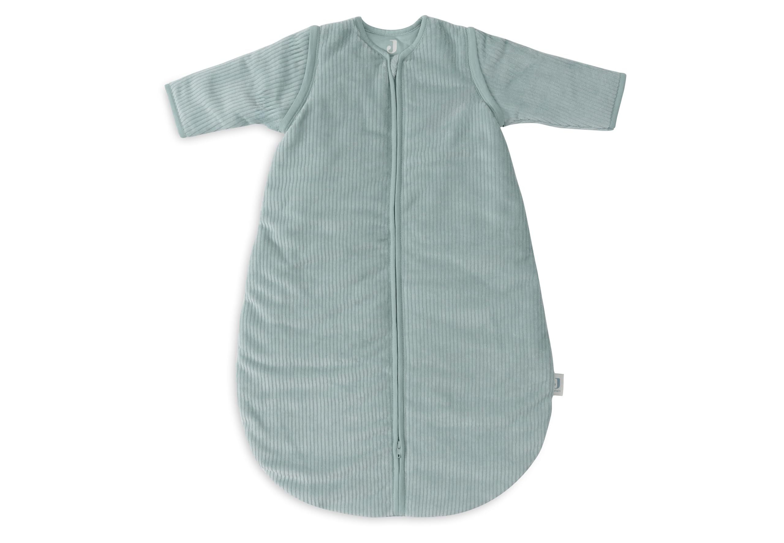 Jollein Schlafsack Baby Rund - Velvet Rib, Sea Green - 90 cm - Baumwolle, Polyester - 2.0 bis 3.0 TOG - Abnehmbare Ärmel - Oeko-TEX Zertifiziert - Baby Schlafsack