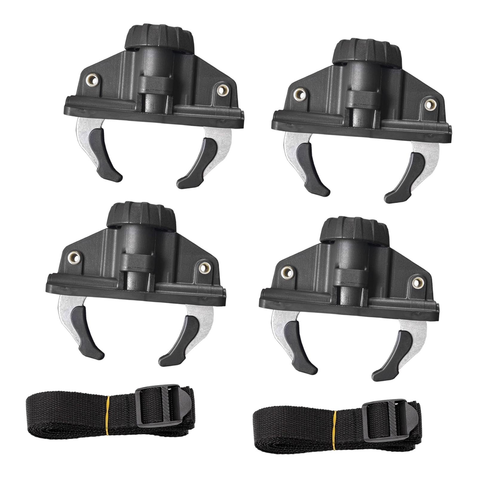 4 Pieces Car Roof Cargo Carrier Rack Clamps for Camping Sturdy with 2 Straps