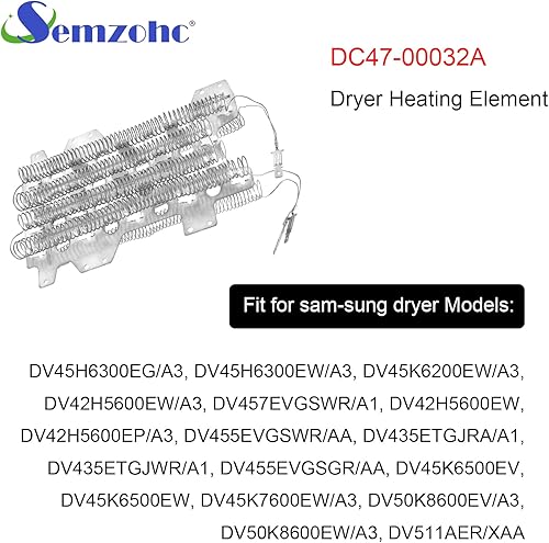Miniatura 3 de DC47-00032A Elemento de calefacción de secadora apto para secadora Samsung DV45H6300EGA3, DV45H6300EWA3, DV45K6200EWA3, DV42H5600EWA3,