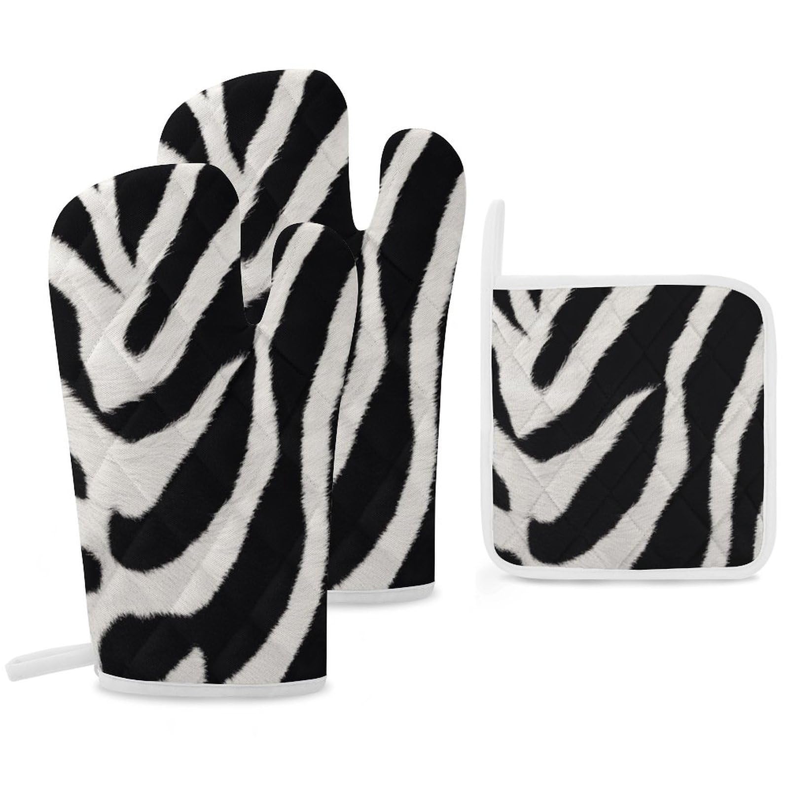 Gants de cuisine motif zèbre amusants pour illuminer votre intérieur