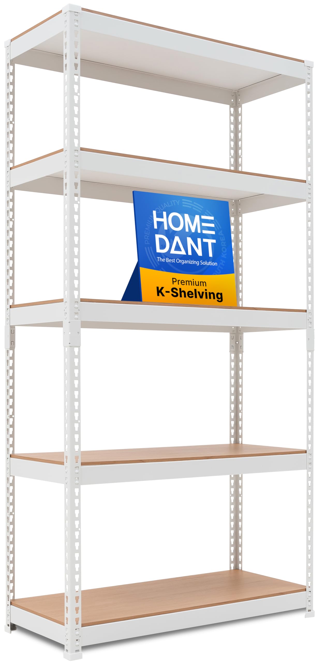 - HOMEDANT 35.9" W 5 Tier Heavy Duty Garage Shelving Adjustable Metal Rack Storage Shelves Standing Shelf Unit Organizers Pantry Closet White 1Pack