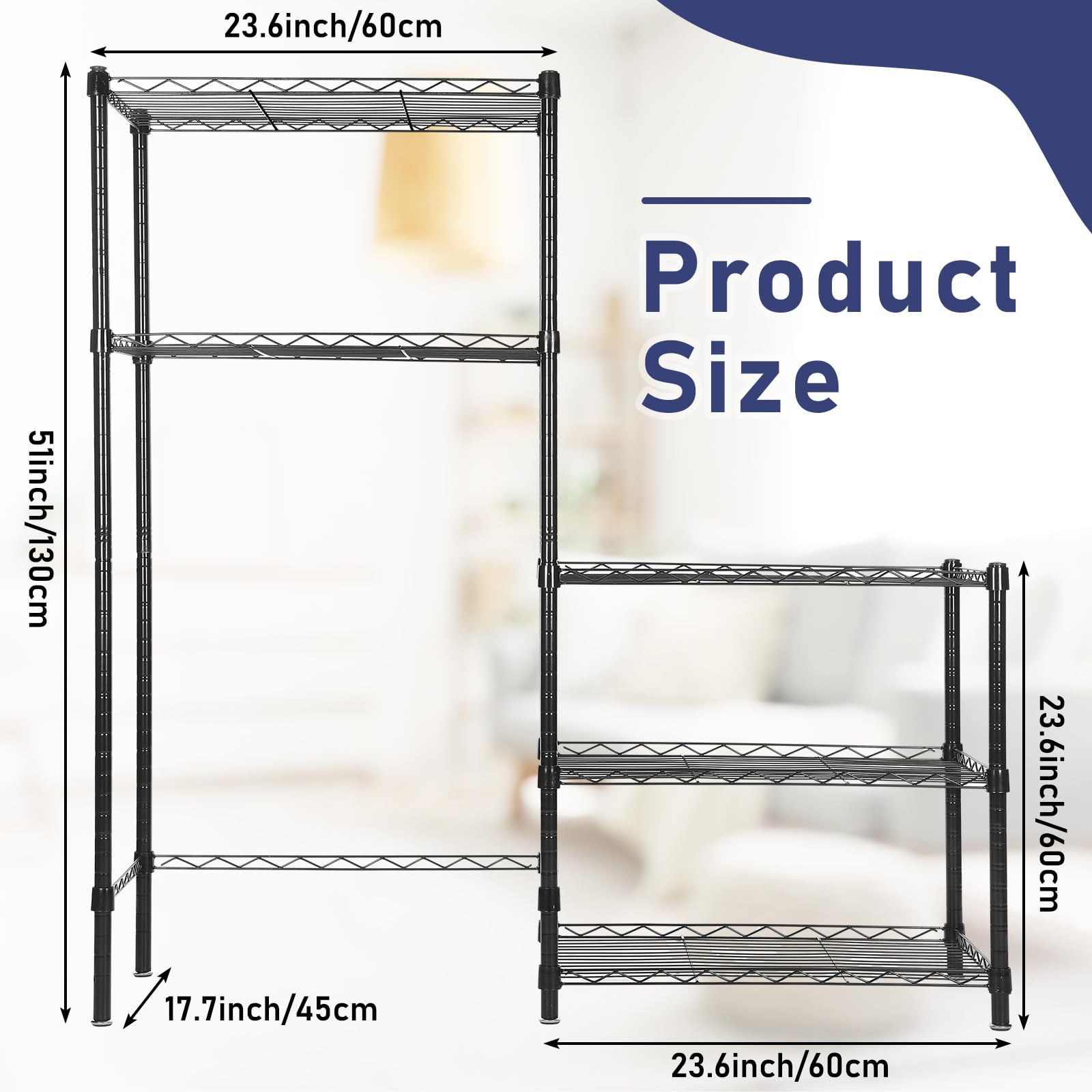 Threehoney Mini estante para nevera con almacenamiento de metal, 3 estantes, estándar para dormitorio, microondas, almacenamiento de mini refrigerador, organizador de altura ajustable para
