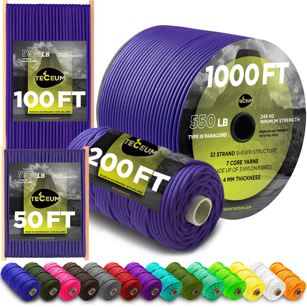 TECEUM Paracord Rope Type III 550 – Tactical MIL-SPEC – Outdoor para Cord