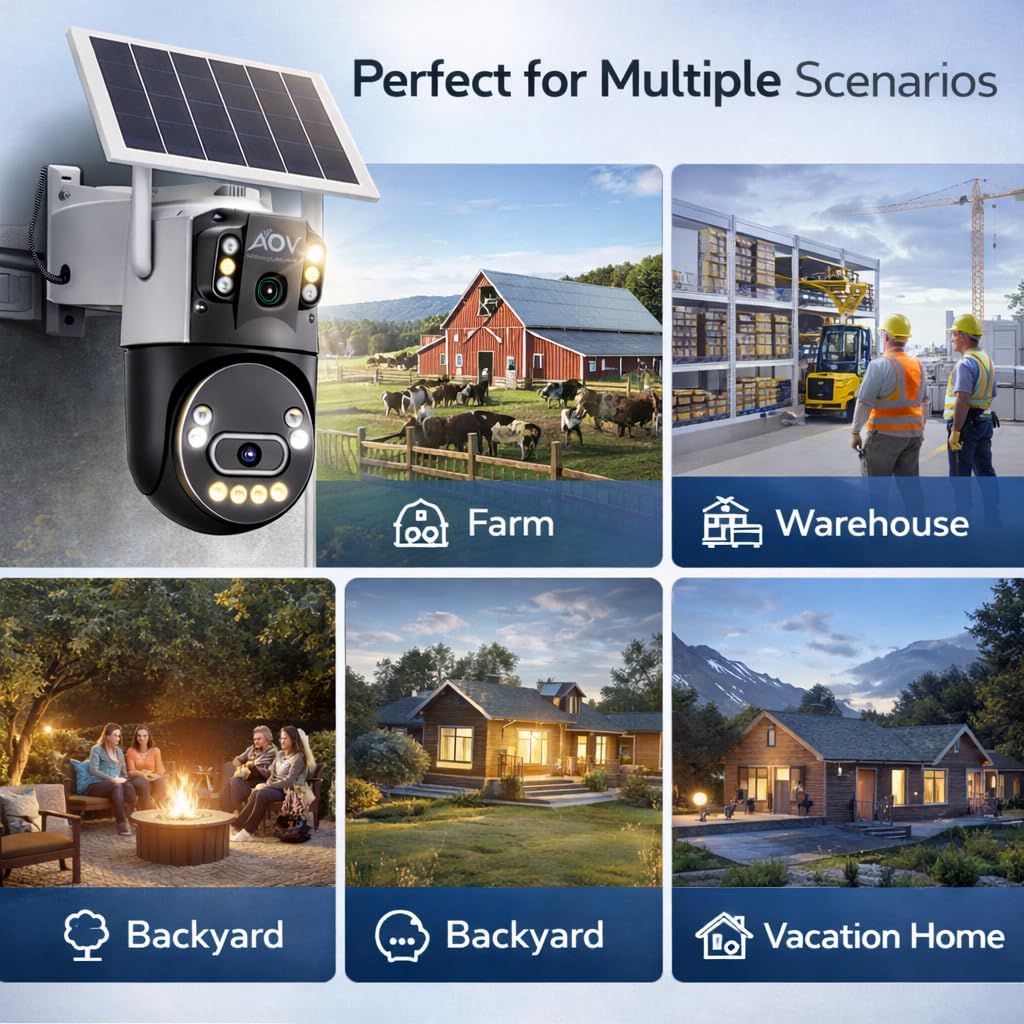 JideTech 6MP Dual Lens Solar Security WiFi Camera Outdoor, AOV Always-On Recording, PTZ 320° Pan 90° Tilt, 8W Solar Panel & 16000mAh Battery, Full Color Night Vision, AI Human & Vehicle Detection 7 71XlyK9y2wL. AC SL1024