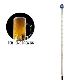Glass Thermometer -10 to +110 C&F 300mm Liquid in Glass - Scientific Laboratory Grade for Water & Liquids - Partial Immersion