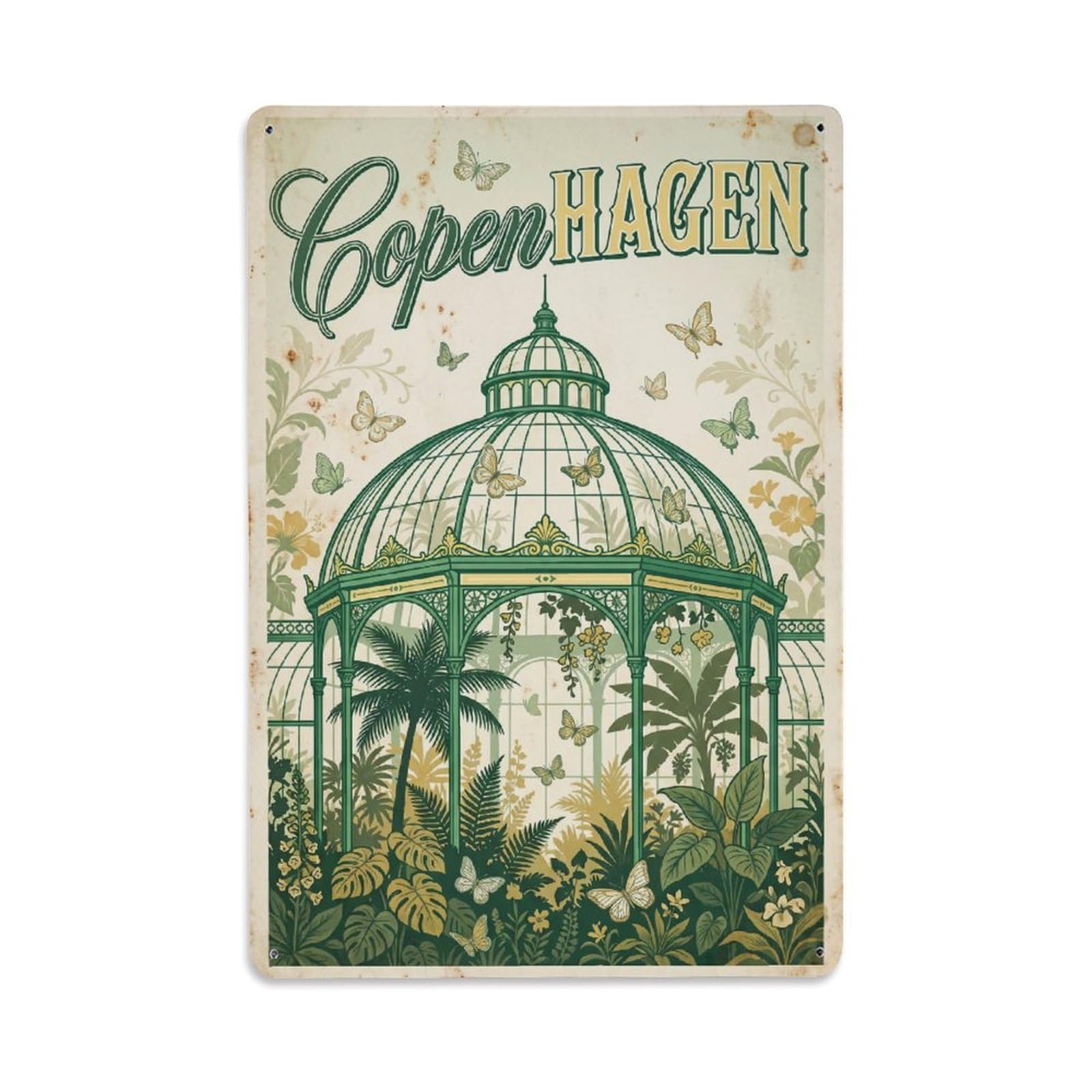 Este 8X12inch Style Vintage Travel Copenhagen Denmark Healing Metal Tin Sign