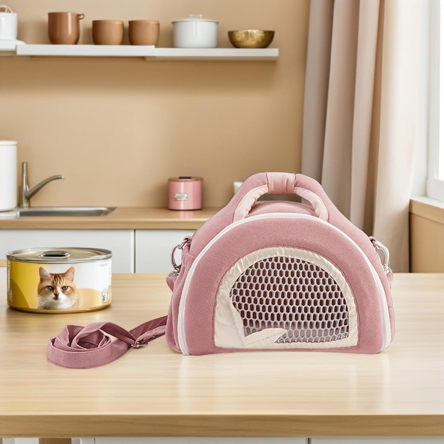 Toddmomy Breathable Hamster Carrier Bag Portable Pet Shoulder Bag Anti-Lost Small Animal Carrier for Travel and Outdoor Use
