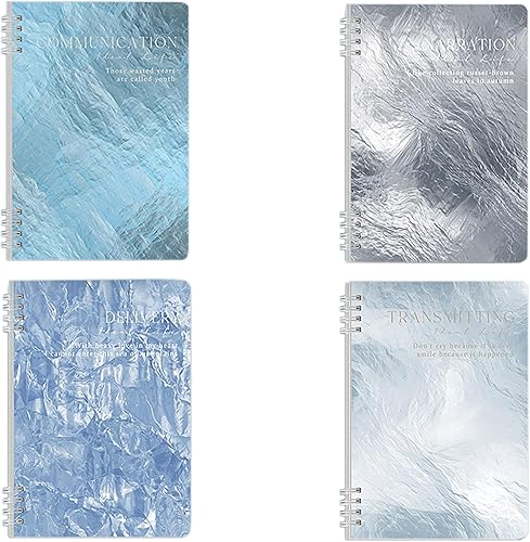 Miniatura 9 de Yansanido Juego de 4 cuadernos en espiral de tapa dura, 60 hojas (120 páginas) para escribir, suministros escolares y de trabajo (B5-013, 4