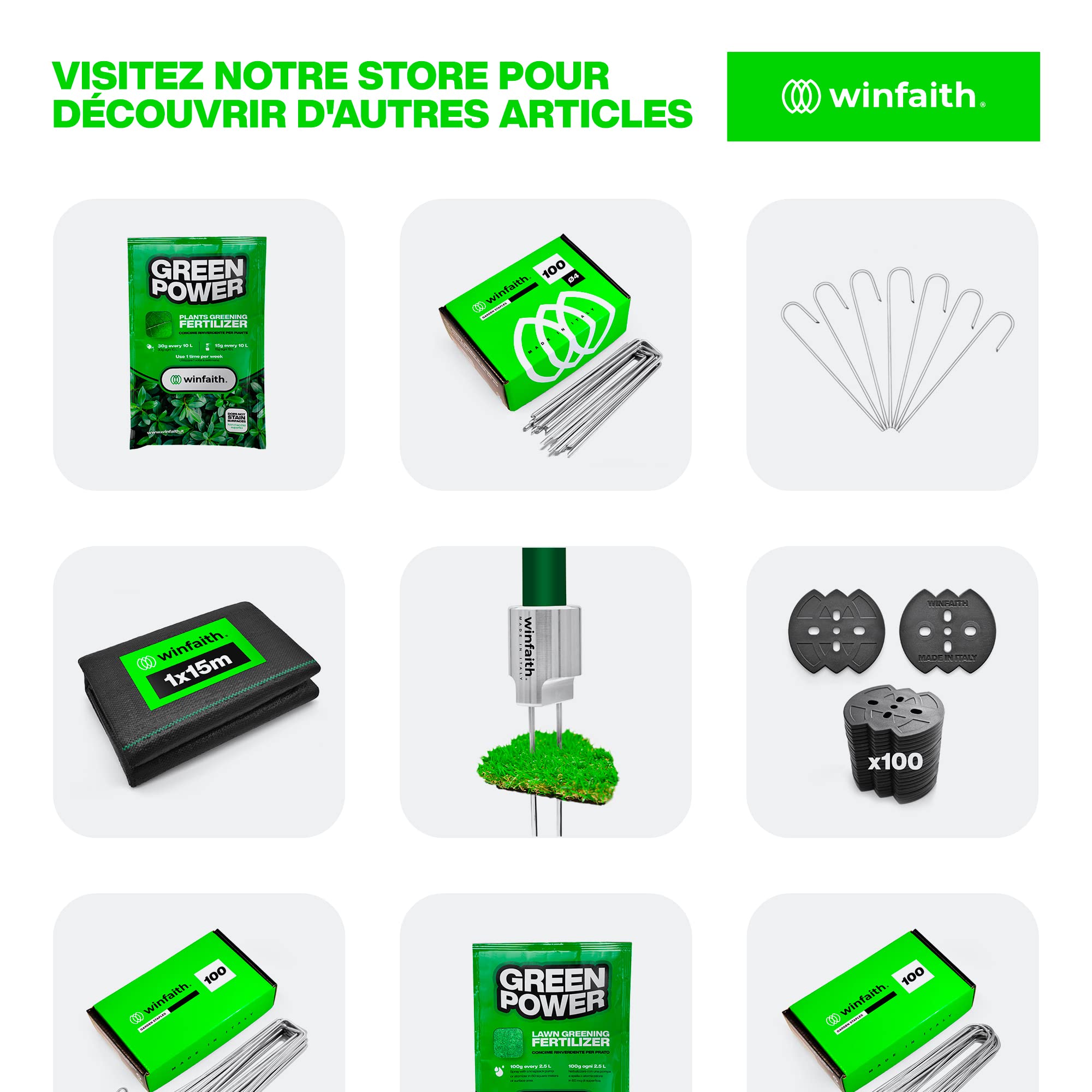 Winfaith Piquets de Paillage Pièces 100 Made in Italy Fil Ø4 en Acier en 10204 3.1 Galvanisé à Chaud – Inoxydable Jardin Gazon Artificiel Accroche - Mesures mm H200 x L30 x D4