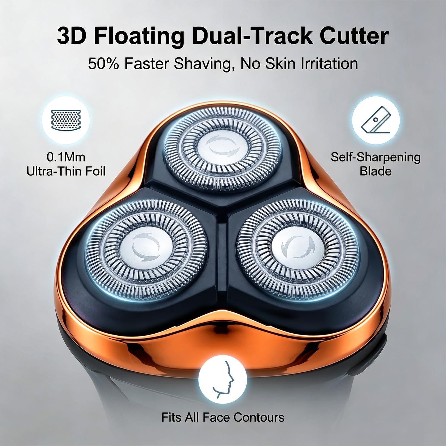 Ordele Electric Razor for Men, 2026 Upgraded Electric Shavers for Men, USB-C Rechargeable, Wet & Dry Shaver with Pop-up Trimmer and Travel Case (Orange) view 6