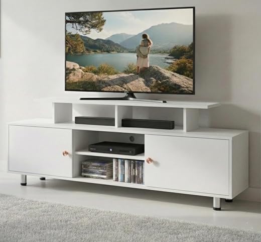 Alpine Willow 6 feet TV Stand Wooden (DIY Assembly) | TV Stand Table for 32–75 Inch TVs | TV Unit for Living Room | TV Ent...
