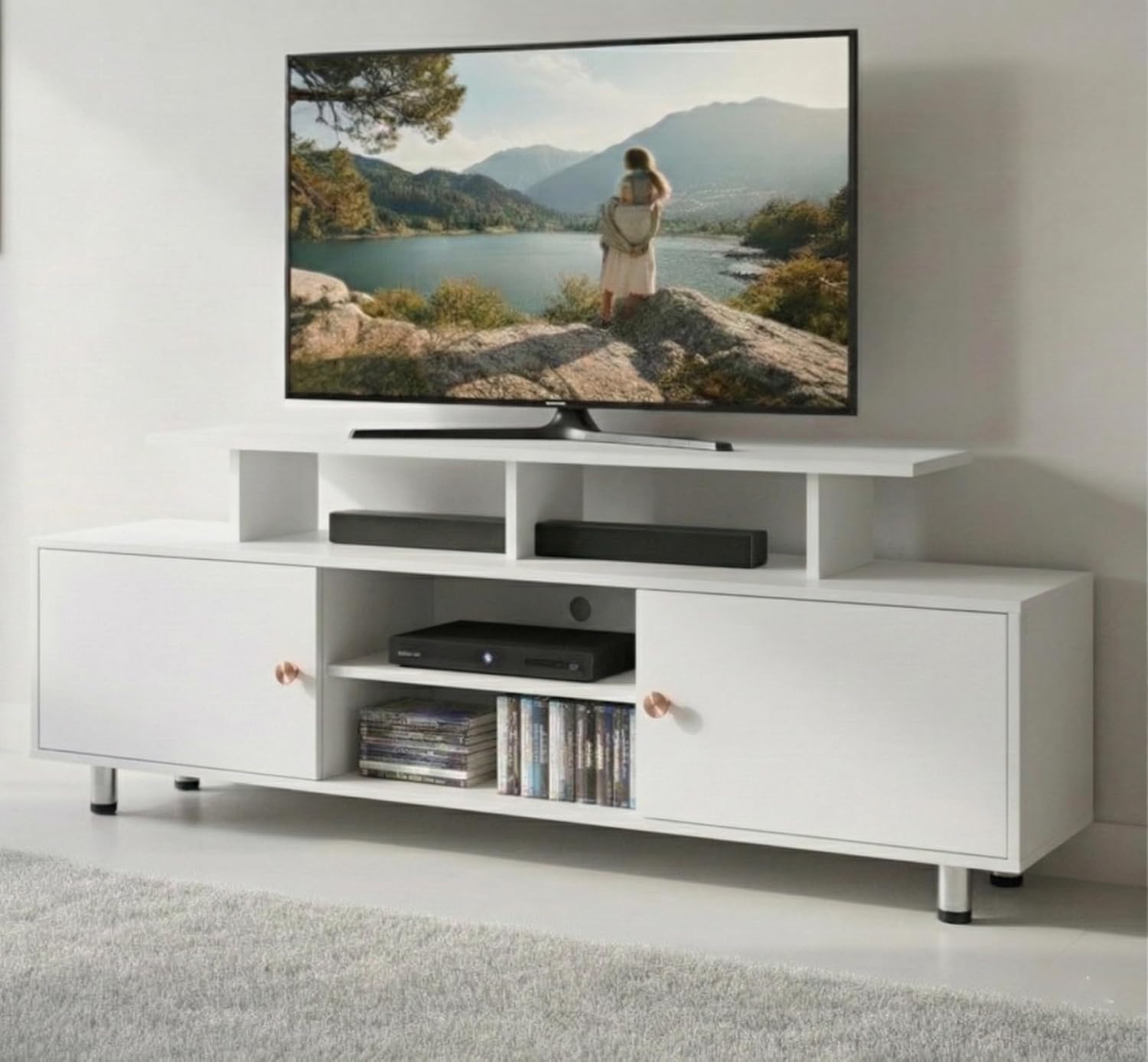 Alpine Willow 6 feet TV Stand Wooden (DIY Assembly) | TV Stand Table for 32–75 Inch TVs | TV Unit for Living Room | TV Ent...
