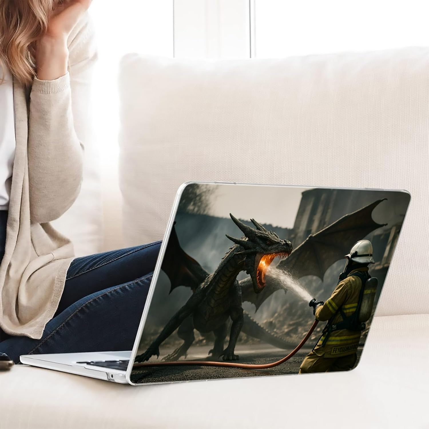 Compatible with MacBook Neo 13-inch, Hard Shell Case with Keyboard Cover and Screen Protector (A3404 A18 Pro chip, 2026 Release) - Firefighter MC23384