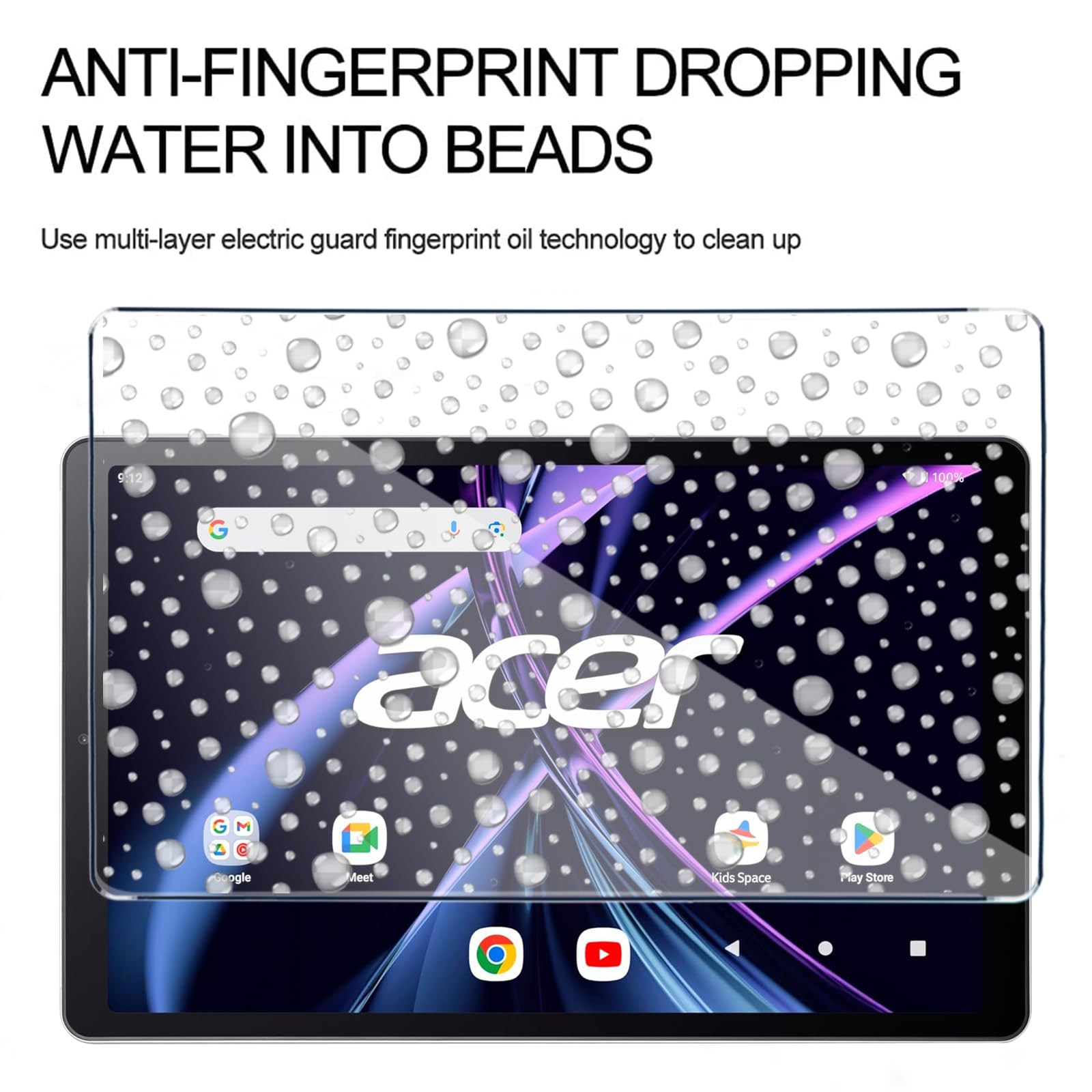 Pellicola Vetro Temperato per Acer Iconia Tab A10 (10.1 Pollici) 2 Pezzi Durezza 9H Anti-Graffio HD Trasparente