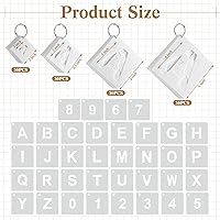 Vista 2 de 144 Plantillas de Letras y Números de 4 Tamaños, Plantillas del Alfabeto y Números Reutilizables de Plástico para Pintar en Madera, Paredes, Tela
