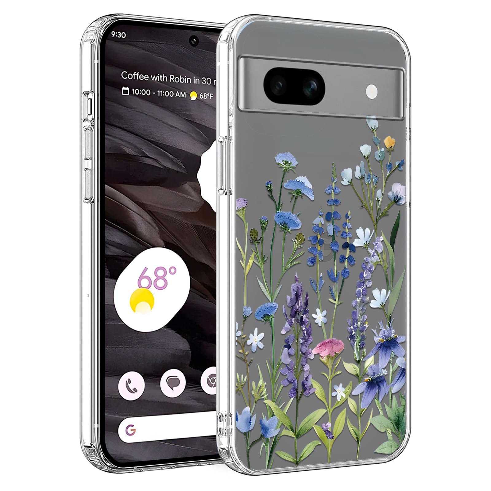 lioscre for Google Pixel 7a 5G 6,1'' Case, Cute Flower Case for Girls Women, Soft Shockproof Clear Phone Protective Cover with Colorful Floral Pattern