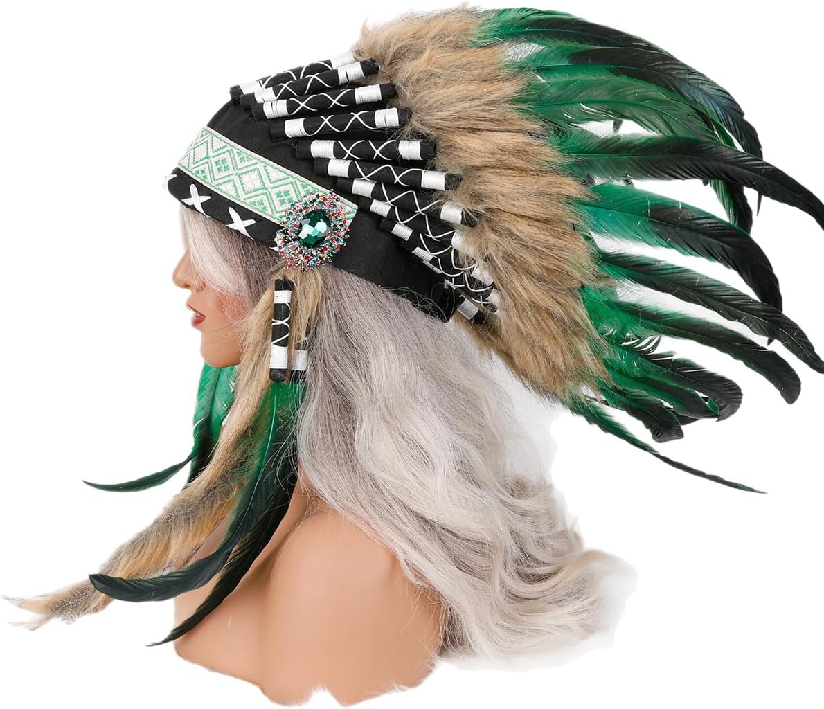 Feather Festival Headdress Headband – Costume Hair Accessory for Carnival, Christmas, Halloween, Party, Stage or Cosplay Use