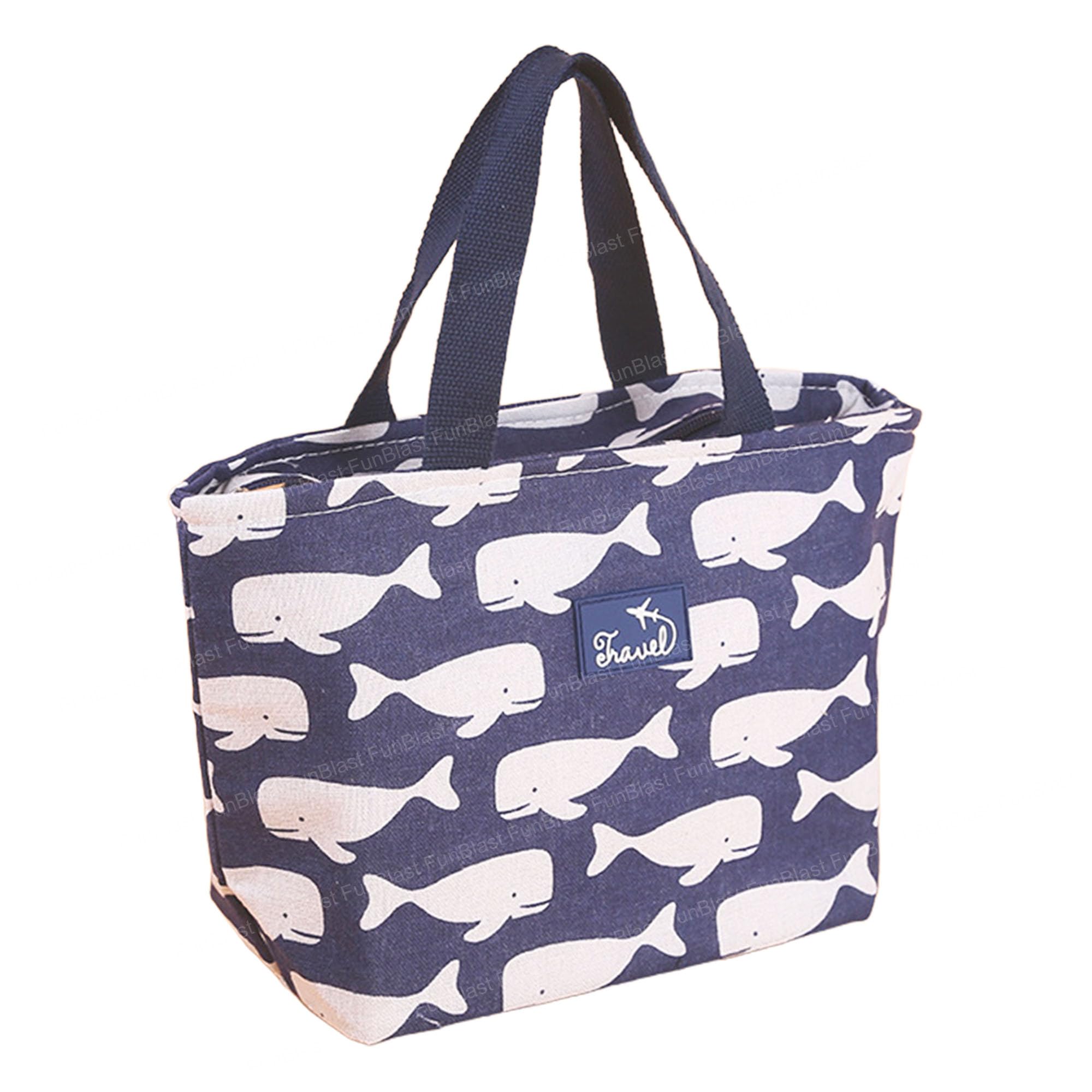 FunBlast Lunch Bag, Insulated Lunch Bag for Office, Multi-Purpose Travel Lunch Box Carrying Bag for Women, Men, Tiffin Bag for Office Lunch Bag (Navy Blue) (B0DD3NDCBN) Amazon Price History, Amazon Price Tracker