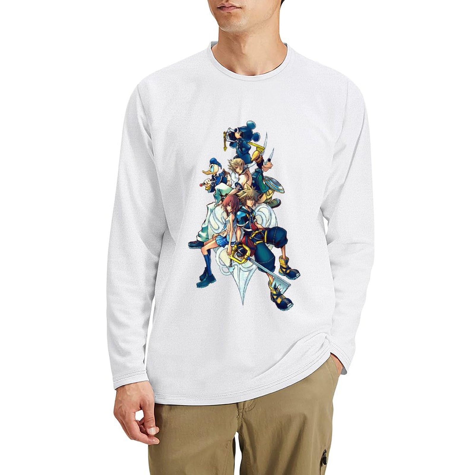 Amazon.co.jp: Tシャツ 長袖 キングダムハーツ 丸首 綿100% ロング 