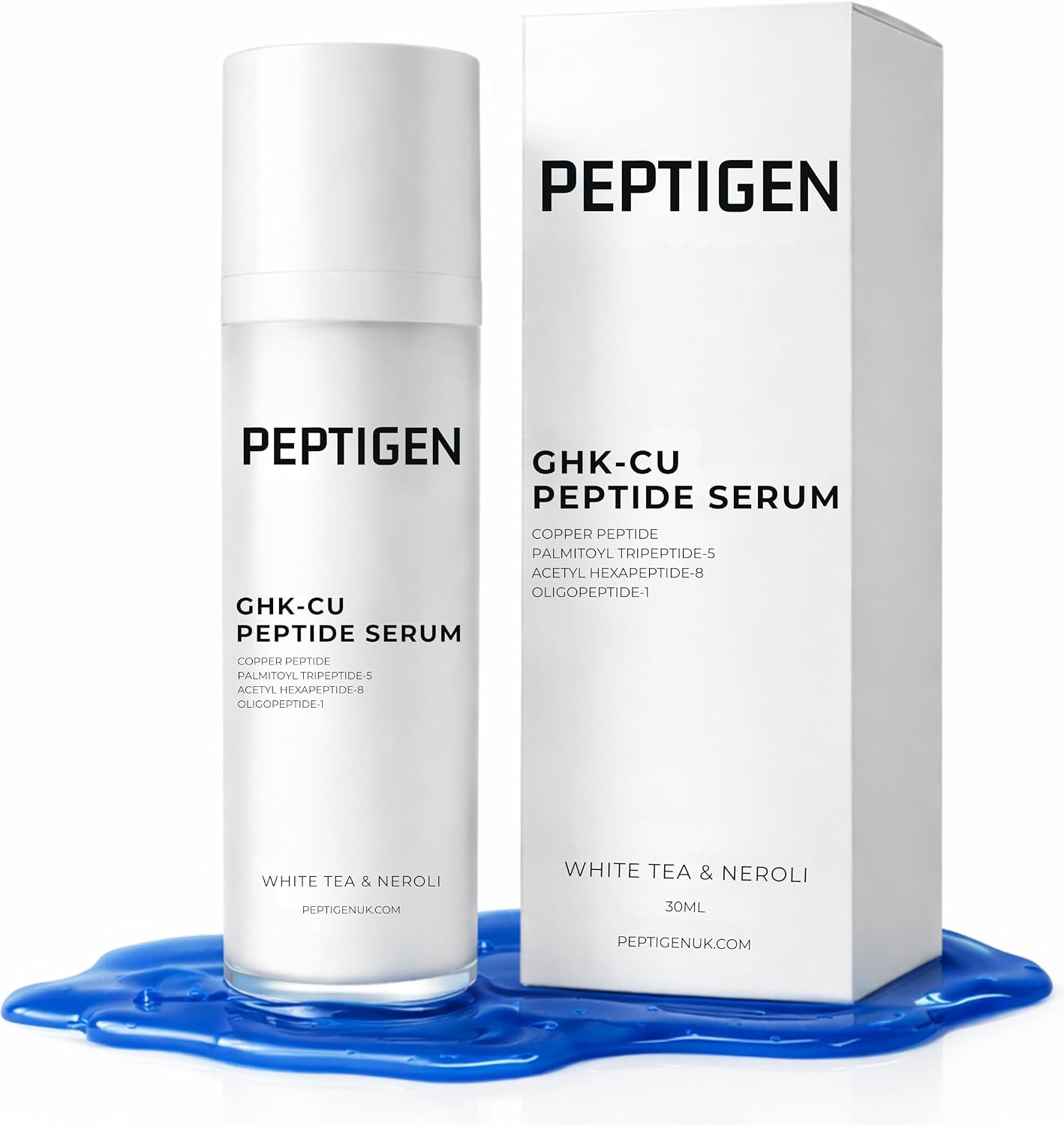 GHK-Cu Copper Peptide Serum for Face – Advanced Peptide Complex with Palmitoyl Tripeptide-5, Acetyl Hexapeptide-8 & Oligopeptide-1 – Hydrating Anti-Ageing Skin Serum