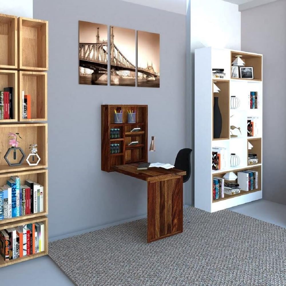 HOMERANGE Sheesham Wood Writing Study Table for Home/Study Desk for Computer/Laptop | Provincial Teak