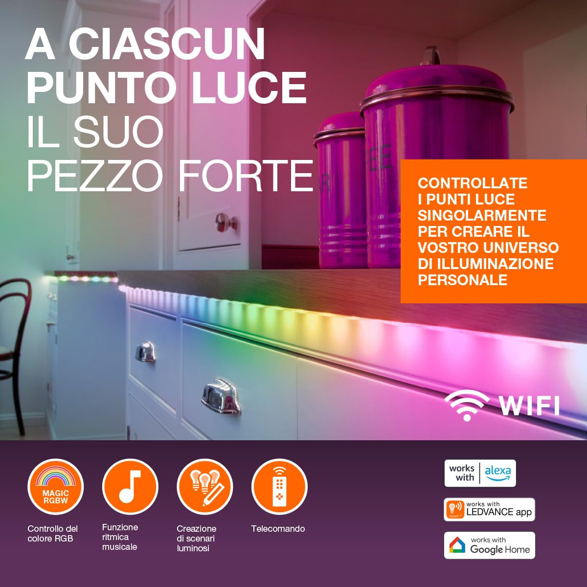 LEDVANCE CoB Flex CoB Outdoor 3M Strip a LED, bianco, 13W, 1900lm, luce bianca calda, tecnologia pannocchie, luce omogenea, lunga durata, montaggio semplice, protezione Kieasse IP44, 3000K