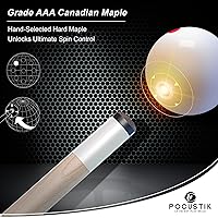 Vista 5 de Taco de billar, 58" de 2 piezas, palo de billar de arce canadiense con empuñadura ergonómica y punta de 13 mm, palo de billar profesional en 6 Rojo