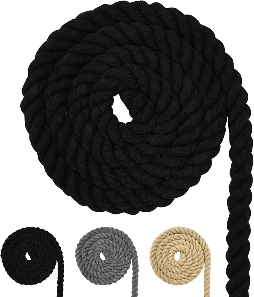 Corda Di Cotone Nera 8mm - 3 Rotoli Da 10m Per Fai-da-Te E Decoro - Foto 4