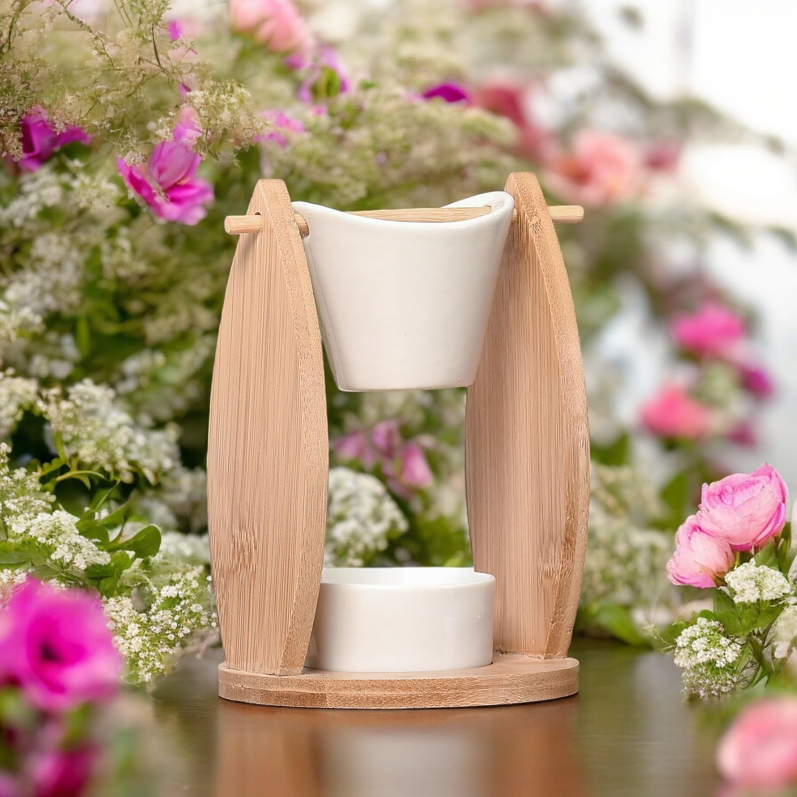 Brule perfumy bambusowe i ceramiczne woal z odpowiednią świecą i trzema topiącymi się w ofercie