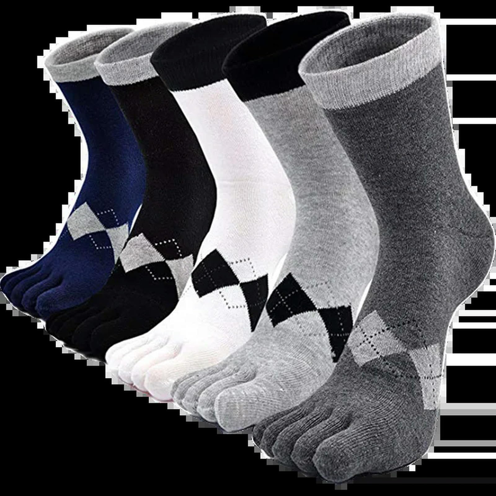 Calzini Calzini di Punta da 5 Coppie di Calzini per Uomini A 5 Dita Calze Casual di Moda con Le Dita dei Piedi-5Pairs Mix Colors 4-Eu39-44 Us 6-10
