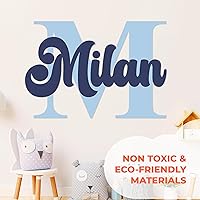 Vista 4 de Calcomanías personalizadas de múltiples fuentes con nombre e iniciales personalizadas para bebé niña o niño I Nombre e inicial personalizados