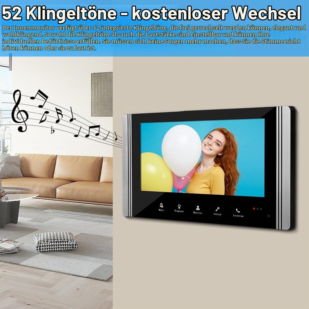 Verdrahtete Video-Gegensprechanlage 7 Zoll Video-Türklingel Tür System Kits Unterstützung Freischaltung Überwachung für Villa Haus Büro Wohnung