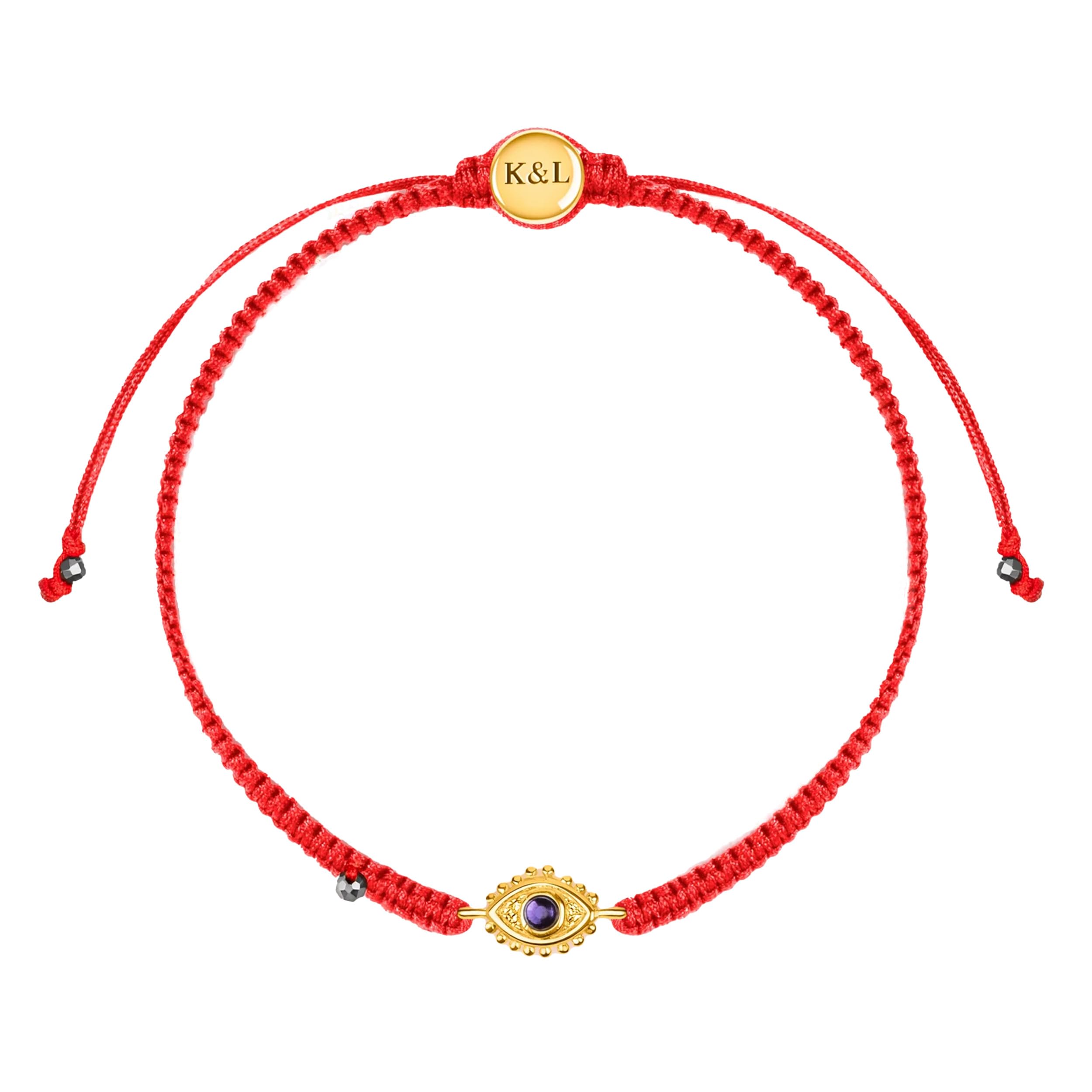 KARMA AND LUCK Powerful Protection, Red String Bracelet & Evil Eye Charm for Women with Genuine Gemstone, Size 5.5"-7.5”
