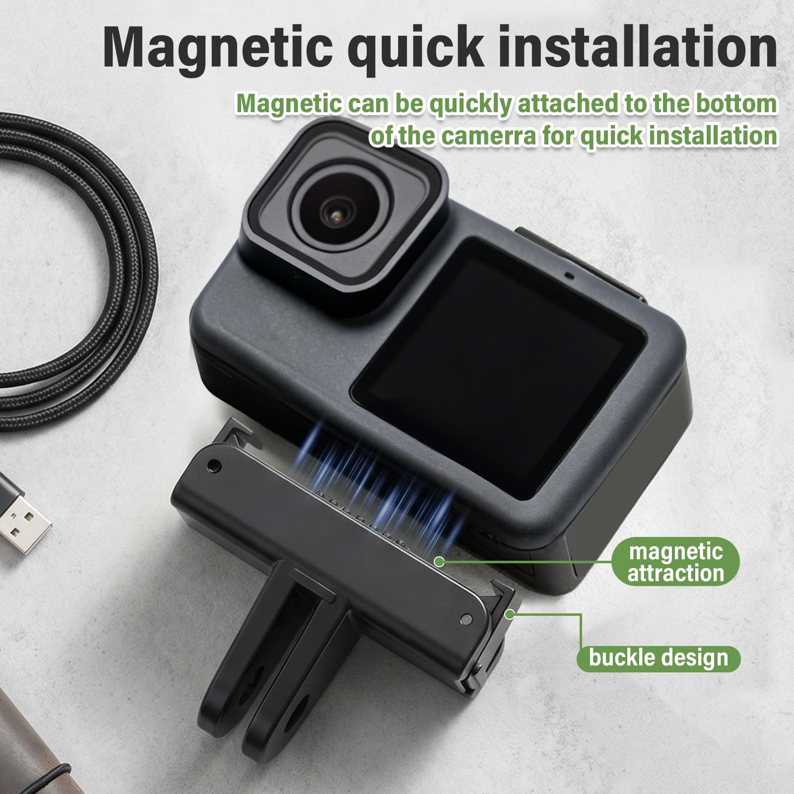DJI Uchwyt magnetyczny dla Osmo360/Action5Pro/4/3, 2 sztuki | Szybkie zapięcie, do kamer akcji, nadaje się do statywów, nadaje się do kijków do selfie