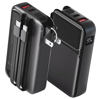 Portable Charger Wall Plug 38800mAh, 22.5W Fast Charging, Built-in Cables - Amazon product rated Grade A