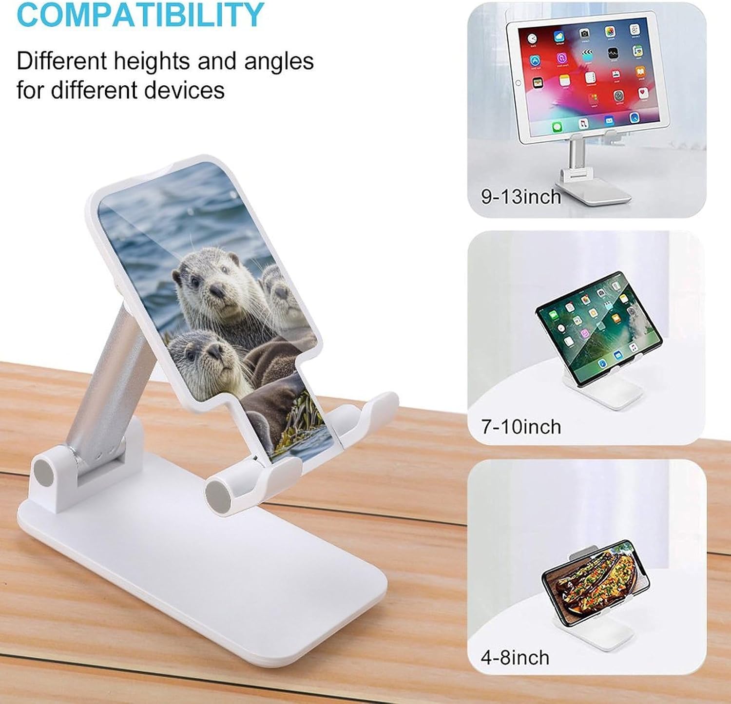 Sea Otter Family Folding Cell Phone Stand, Portable Phone Holder image 3