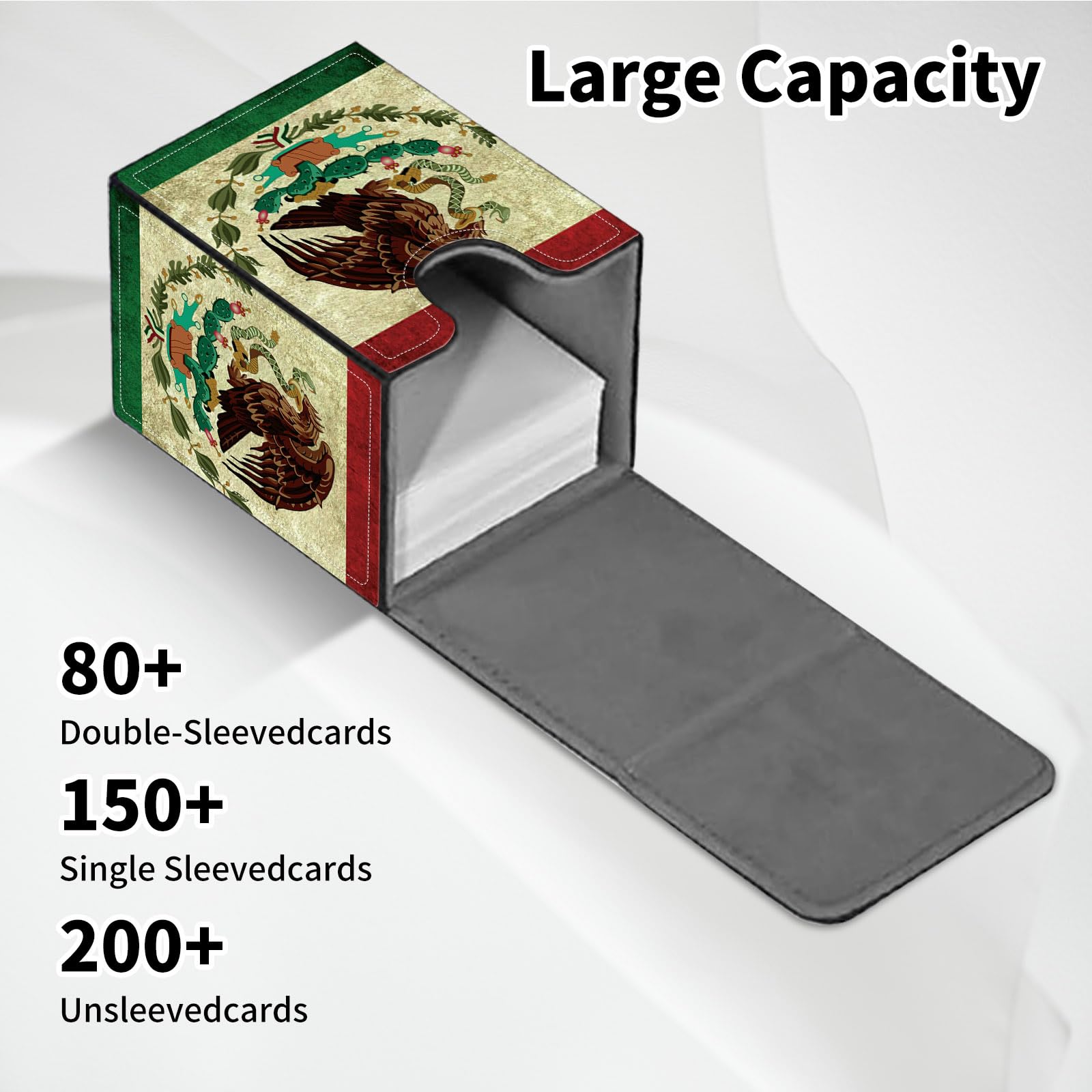 Amazon.com: GYSYSQSH Card Deck Box for MTG Commander Mexico Mexican Vintage  Flag Design Fits 100+ Sleeved Cards PU Leather Trading Card Case with  Magnetic Closure Waterproof Storage Box for Magic TCG CCG