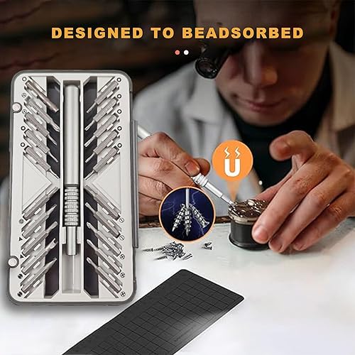 Miniatura 6 de Juego de destornilladores de precisión, 66 en 1 con kit de herramientas electrónicas de 60 puntas con funda, kit de controlador magnético con eje