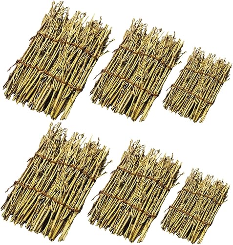 Mikinona Juego de 6 bandejas de bambú para mesa de sushi para comer, mini cerca, decoración de mesa de comedor, platos de bolas de masa hervidas,