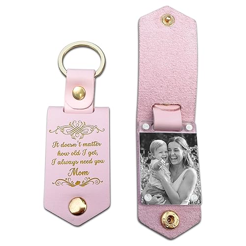 V VIBEPY Personalized Gifts For Mom Photo Keychain, From Daughter
