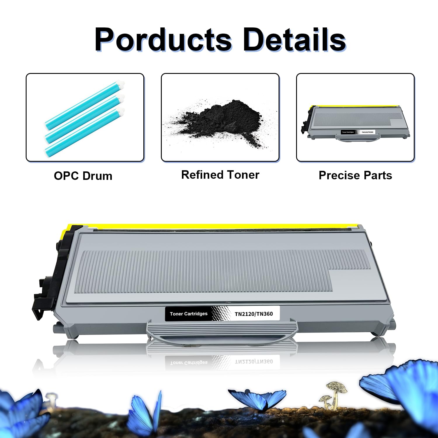 LOSMANN 1 toner e 1 tamburo compatibili per Brother TN2120 DR2100 DCP-7030 DCP-7040 DCP-7045N 2140N 2150N 2170 2170W MFC-7320 MFC-7440N MFC-7840W (2 Pack)