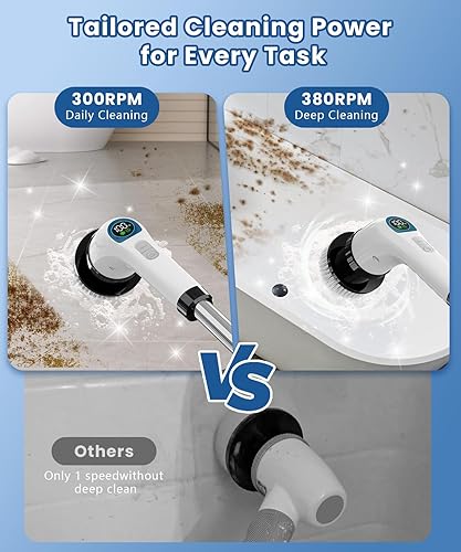 Miniatura 5 de Limpiador eléctrico giratorio, cepillo de limpieza inalámbrico con 10 herramientas de limpieza, batería de larga duración de 2 horas, mango
