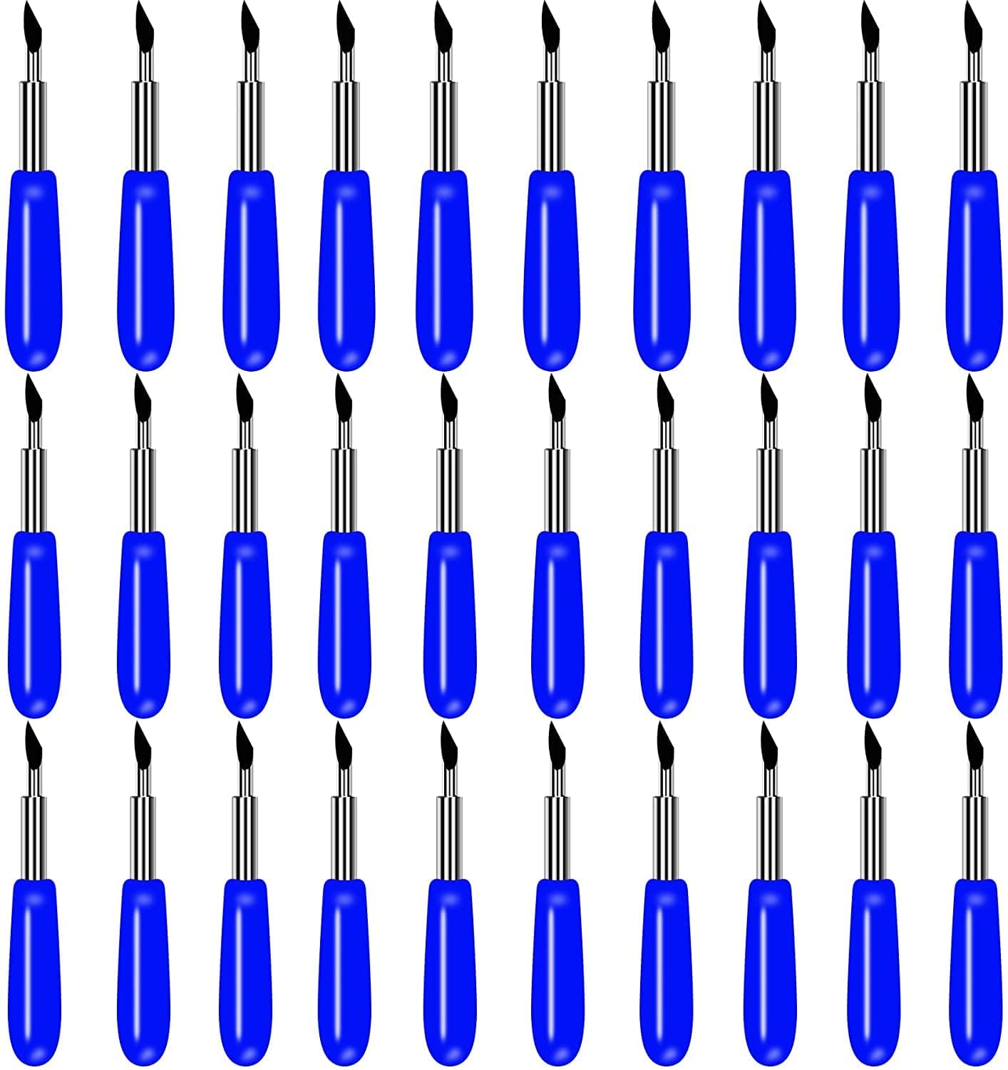 Sponsored Ad – 30 Pcs 60 Degree Vinyl Cutter Replacement Blades, Sharp Cemented Carbide Plotter Blades for Lettering Cutting, Durable Anti-Rust Knife for Fabric Cardboard Chipboard