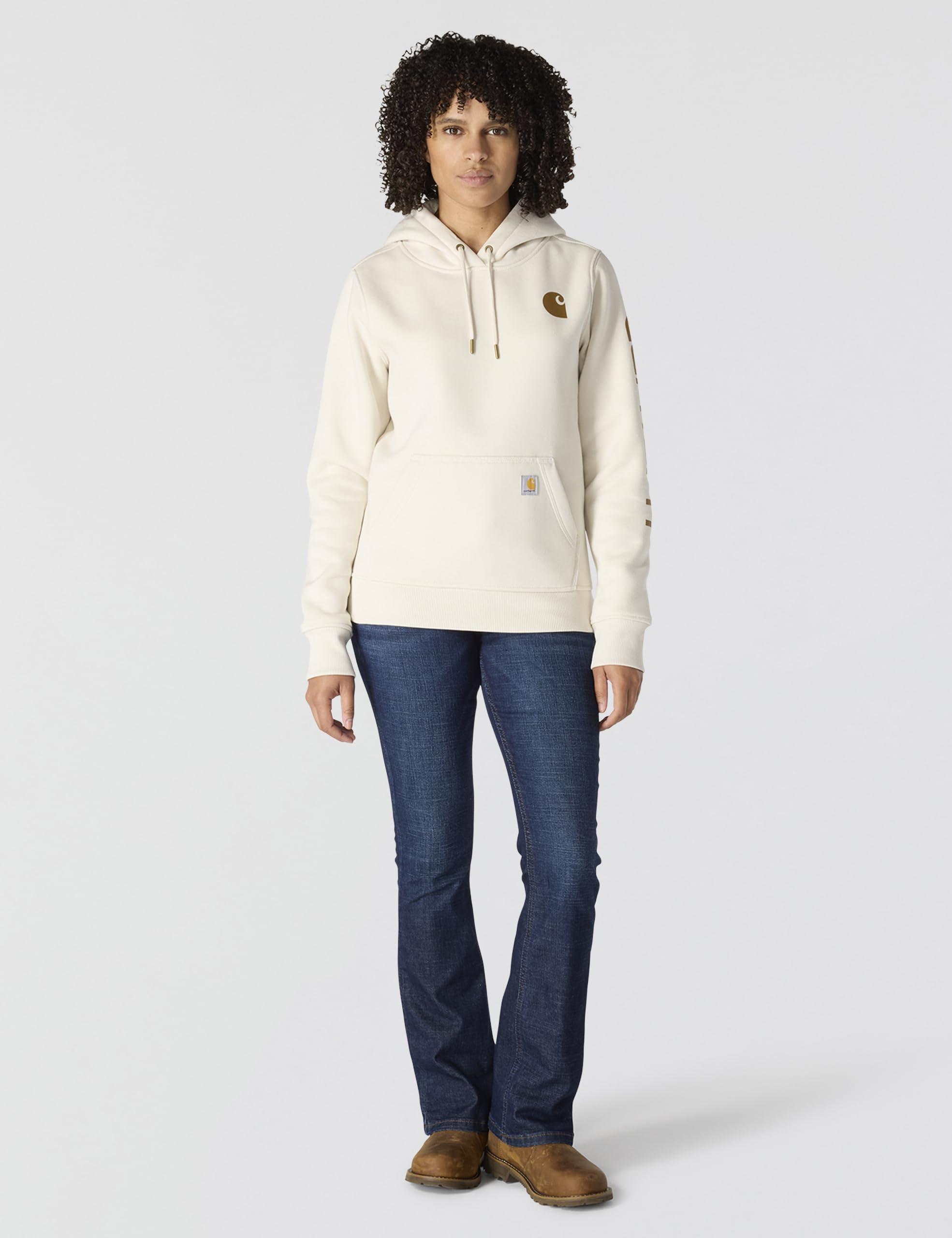 Carhartt Womens Relaxed Fit Midweight Logo Sleeve Graphic Sweatshirt - 5