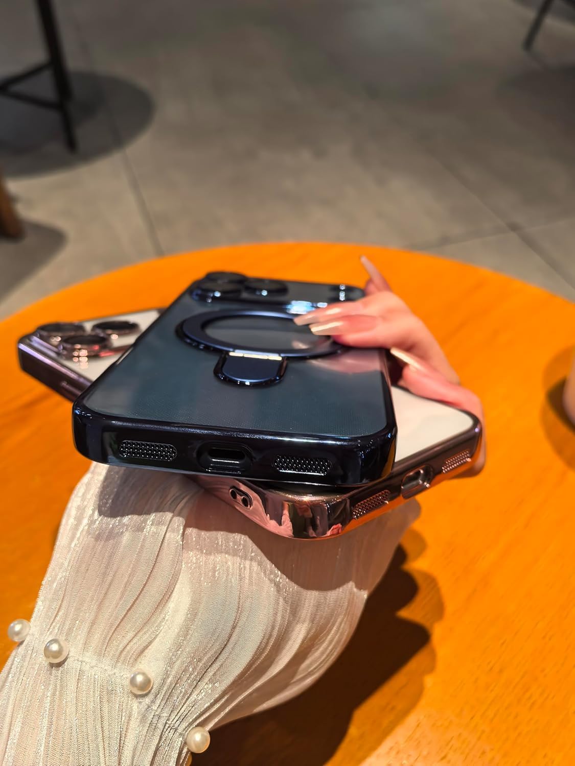 Magnetic for iPhone 17 Pro Case Clear with Stand,Full Camera Protection[Compatible with Magsafe],Case for iPhone 17 Pro 6.3",Blue - Image 7