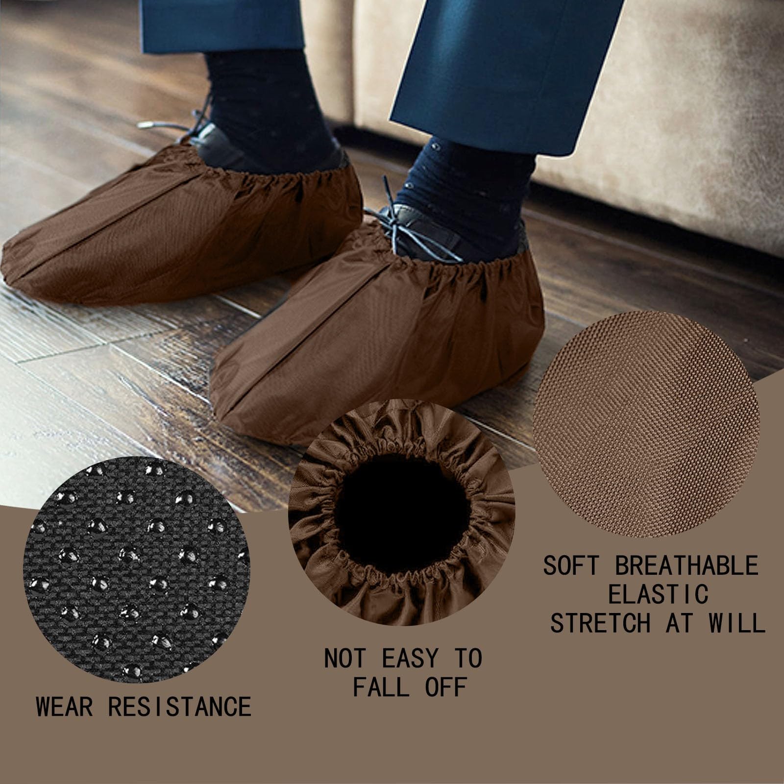 SGERUFZ 2 Paires De Surchaussures Lavables Couvre-Chaussures Imperméables Antidérapantes Et Réutilisables Élastiques Anti-Poussière Pour Maison