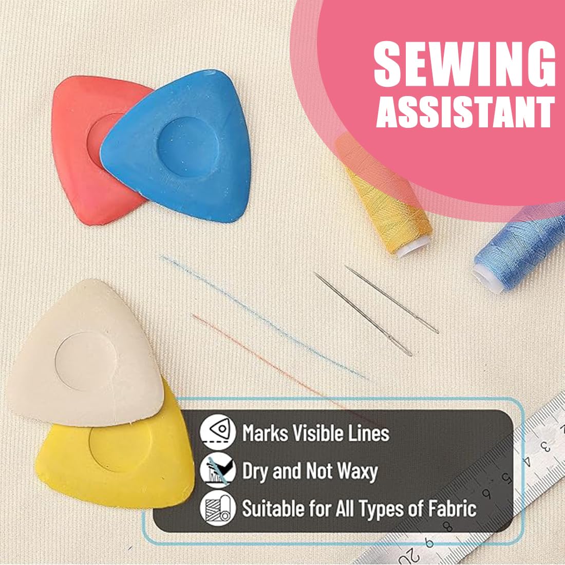 QOWUXHZ Schneiderkreide Set - 8 Stück Kreide + 150cm Maßband 4 Farben