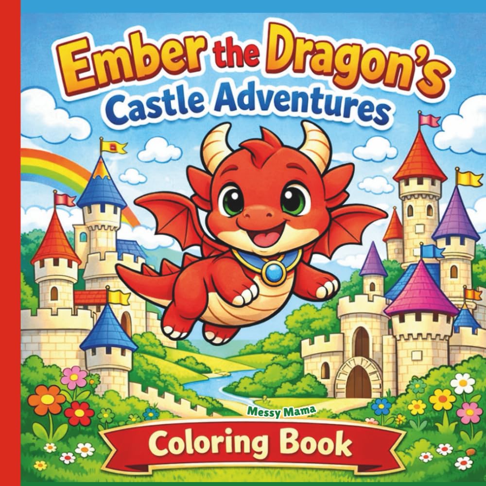 Ember the Dragon’s Castle Adventures Coloring Book: A Dragon Coloring Book for Kids Ages 3–8 Teaching Kindness, Bravery, and Confidence