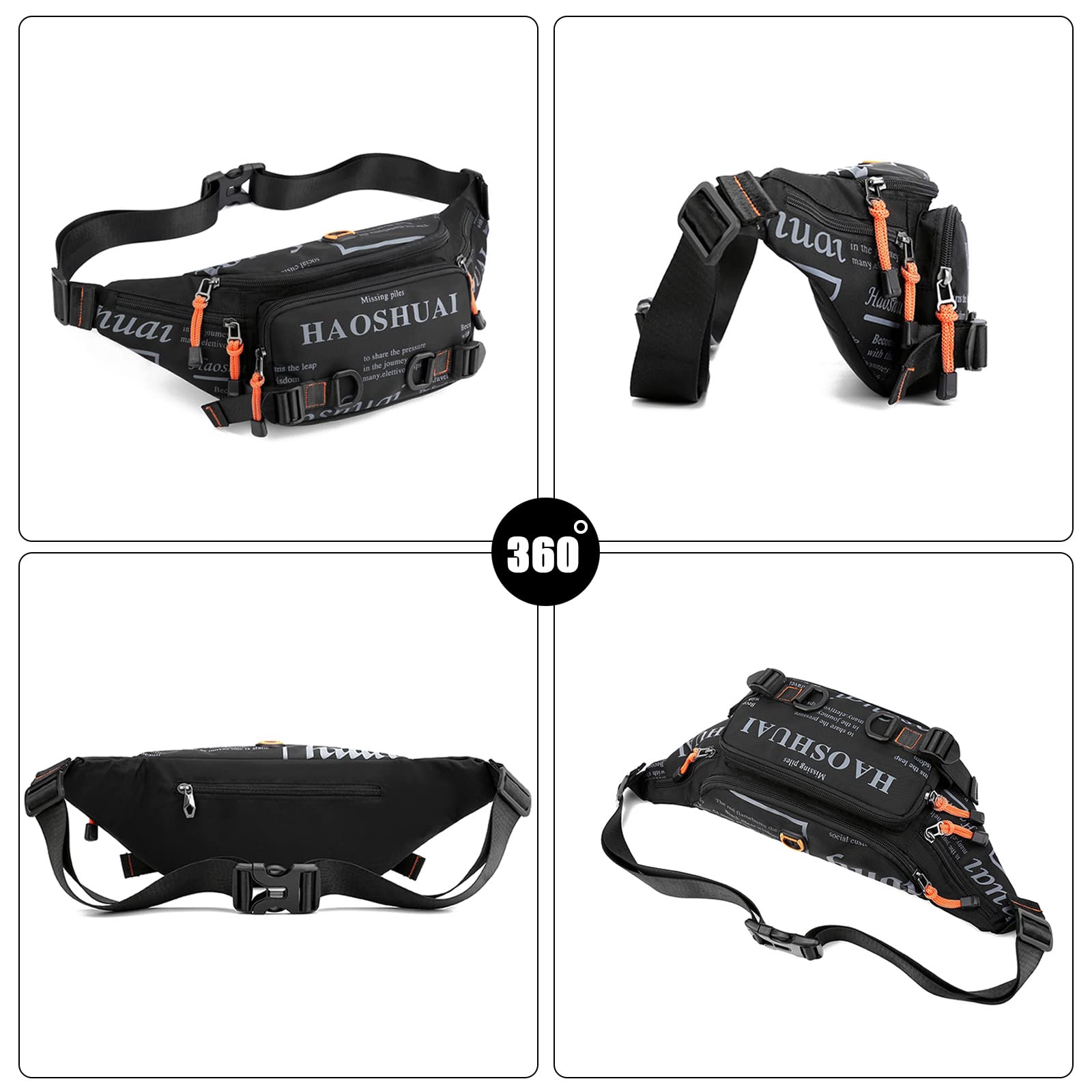 FANDARE Moda Marsupio Zaino a Monospalla Uomo Borsello Uomo Tracolla Donna Waist Pack Borse a spalla da palestra Sling Chest Bag Zaini da escursione Borsa per Viaggio Trekking Ciclismo