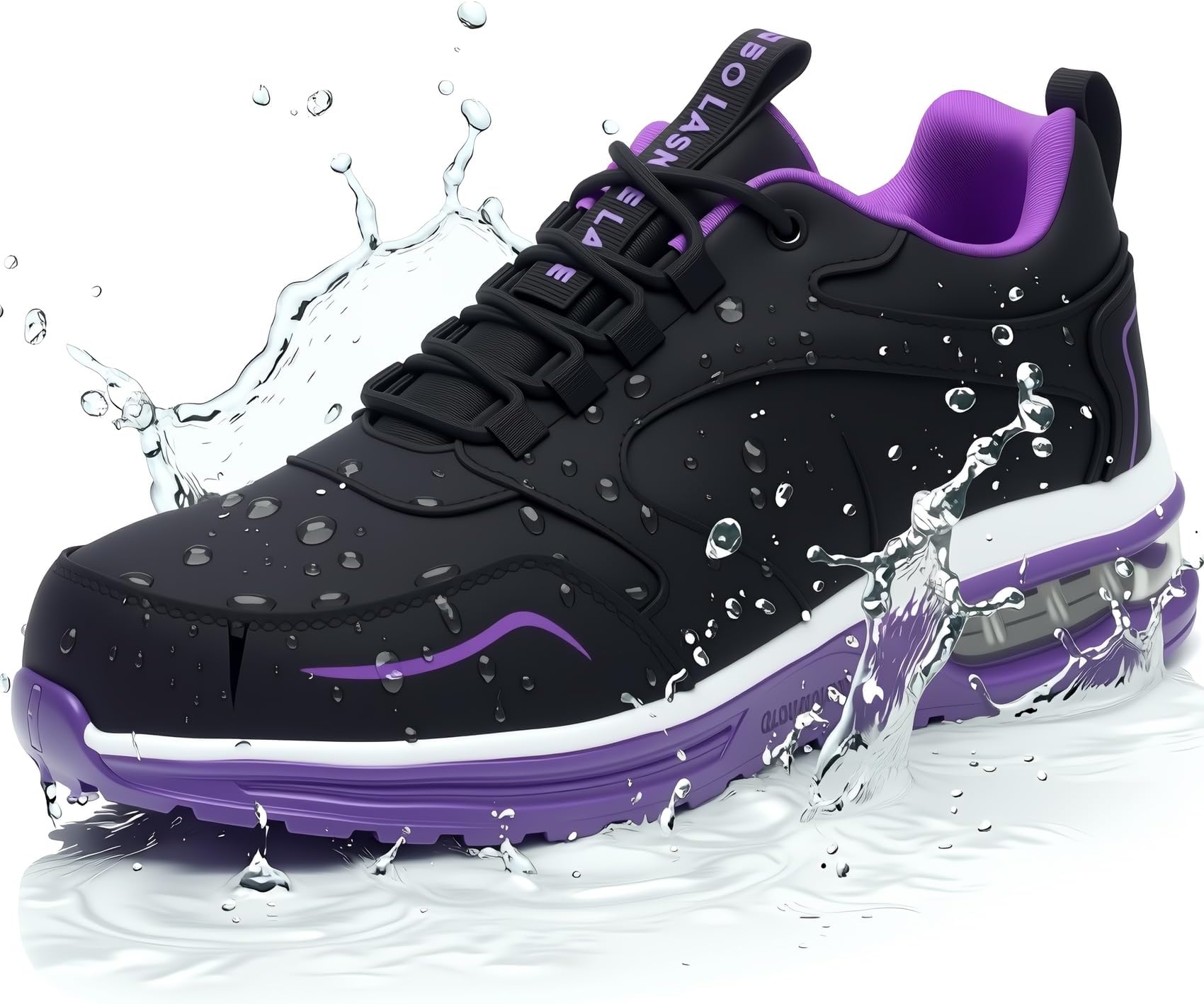 Waterproof Steel Toe Shoes for Women Non Slip Puncture Proof Safety Work Sneakers Comfortable Lightweight Fashion Footwear for Industrial Construction and Food Service